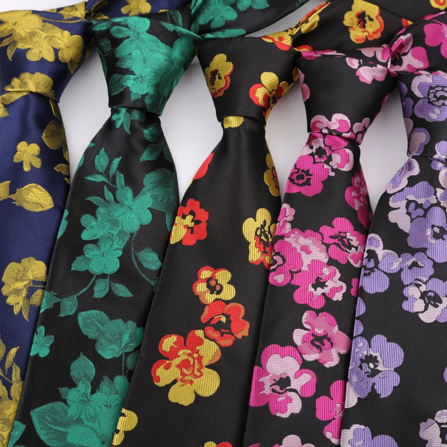 Collection of Jacquard Woven 8CM Flower Necktie