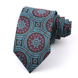 Blue Jacquard Woven 8CM Flower Necktie