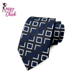 Jacquard Woven Ascot Formal 8CM Stripes Plaid & Checks Ties Sassy Chick Logo