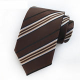 Brown Jacquard Woven Ascot Formal 8CM Stripes Plaid & Checks Ties