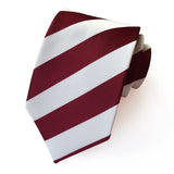 Red White Jacquard Woven Ascot Formal 8CM Stripes Plaid & Checks Ties