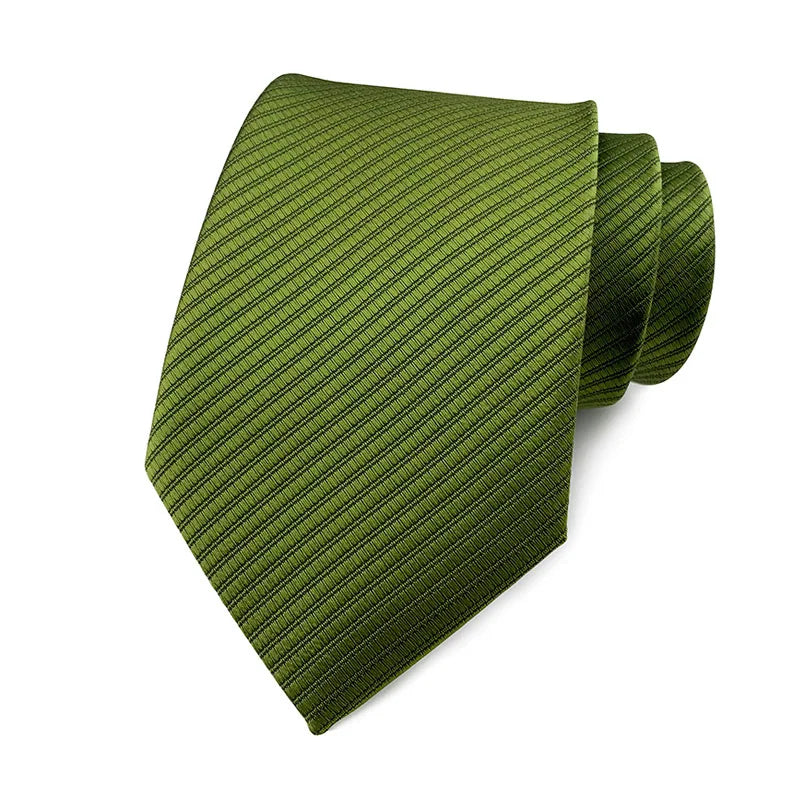 Green Jacquard Woven Ascot Formal 8CM Stripes Plaid & Checks Ties
