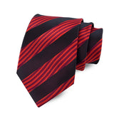Red Jacquard Woven Ascot Formal 8CM Stripes Plaid & Checks Ties