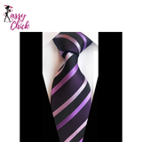 Jacquard Woven Luxury 8CM Necktie Stripes Sassy Chick Logo
