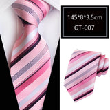 Pink Jacquard Woven Luxury 8CM Necktie Stripes
