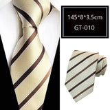 Beige Jacquard Woven Luxury 8CM Necktie Stripes