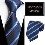 Blue Jacquard Woven Luxury 8CM Necktie Stripes