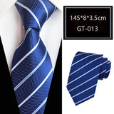 Blue Jacquard Woven Luxury 8CM Necktie Stripes