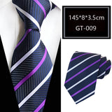 Blue Jacquard Woven Luxury 8CM Necktie Stripes