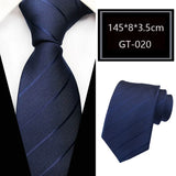 Blue Jacquard Woven Luxury 8CM Necktie Stripes