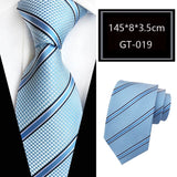Blue Jacquard Woven Luxury 8CM Necktie Stripes
