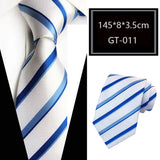 White Jacquard Woven Luxury 8CM Necktie Stripes