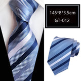 Blue Jacquard Woven Luxury 8CM Necktie Stripes
