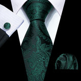 green black flower pattern necktie set