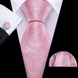 pink flower pattern necktie set