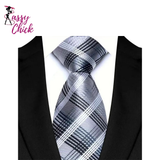 Jacquard Woven Striped 8cm Necktie Sassy Chick Logo