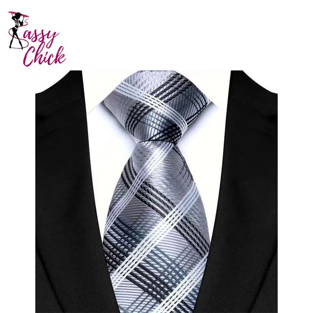 Jacquard Woven Striped 8cm Necktie Sassy Chick Logo