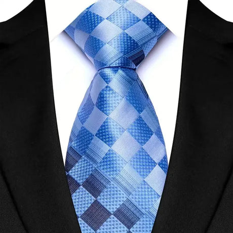 Blue Jacquard Woven Striped 8cm Necktie
