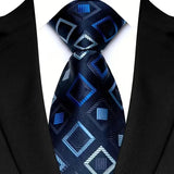 Blue Jacquard Woven Striped 8cm Necktie