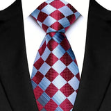 Red Gray Jacquard Woven Striped 8cm Necktie