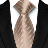 Brown Jacquard Woven Striped 8cm Necktie