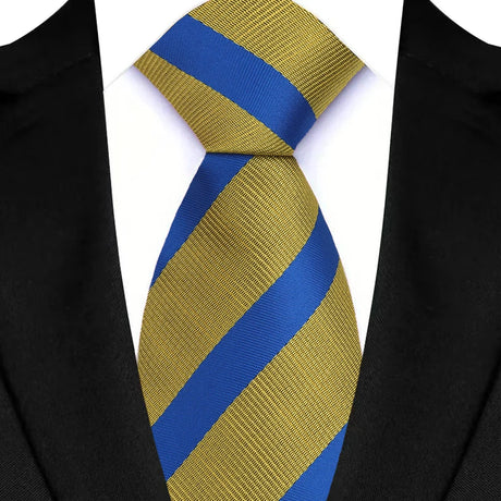 Green Blue Jacquard Woven Stripes Paisley 8cm Necktie Daily Wear Cravat