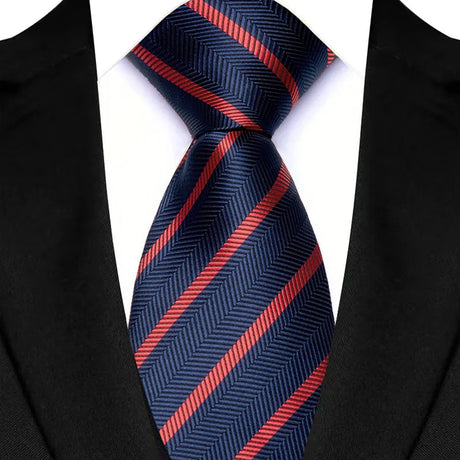 Blue Jacquard Woven Stripes Paisley 8cm Necktie Daily Wear Cravat