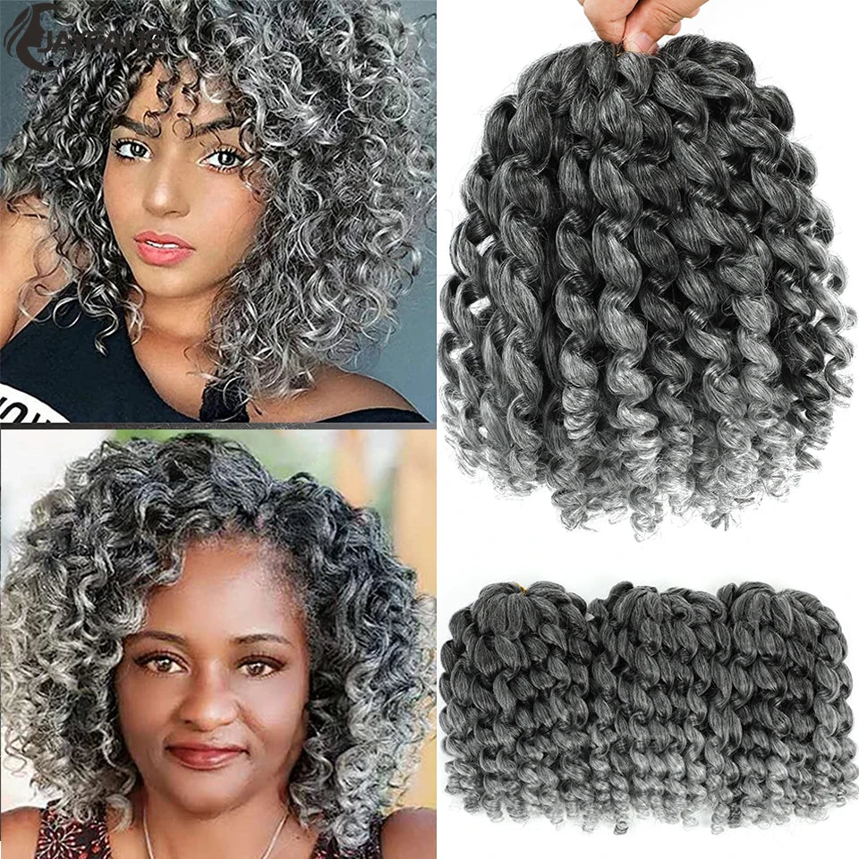 Gray Jamaican Twist Synthetic Braid Hair