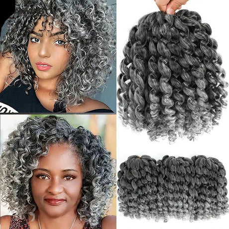 Ash Gray Jamaican Twist Synthetic Braid Hair