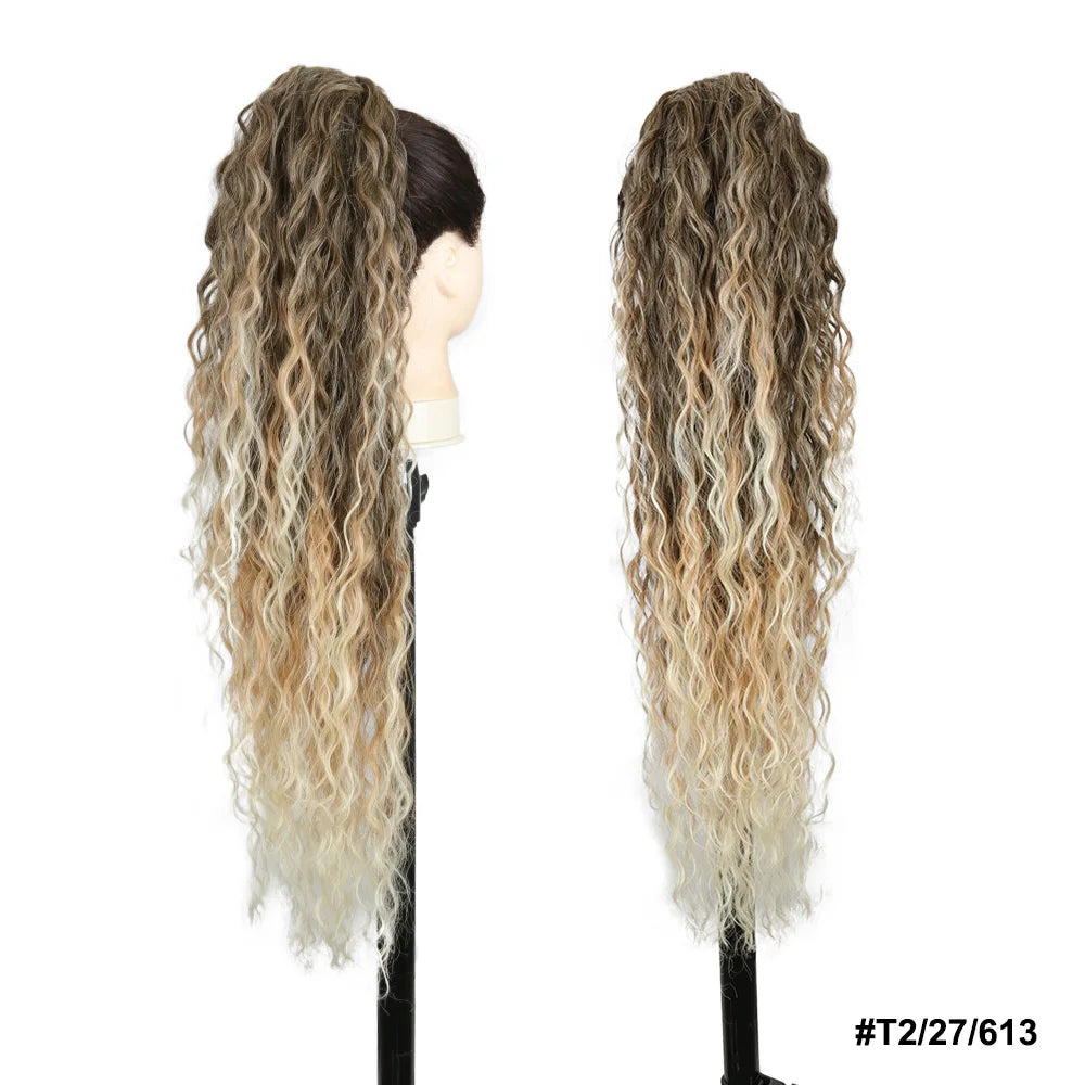 Kanekalon Drawstring Ponytails Synthetic Hair Extensions