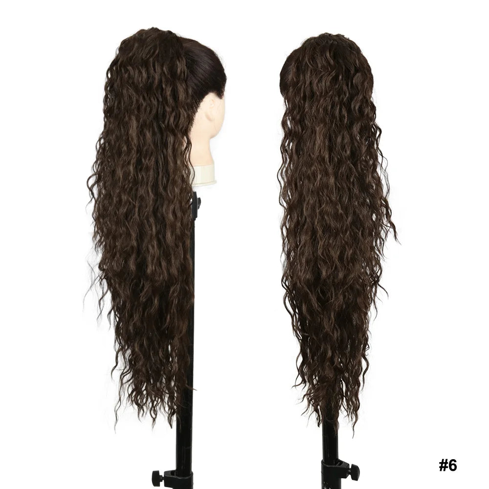 Kanekalon Drawstring Ponytails Synthetic Hair Extensions