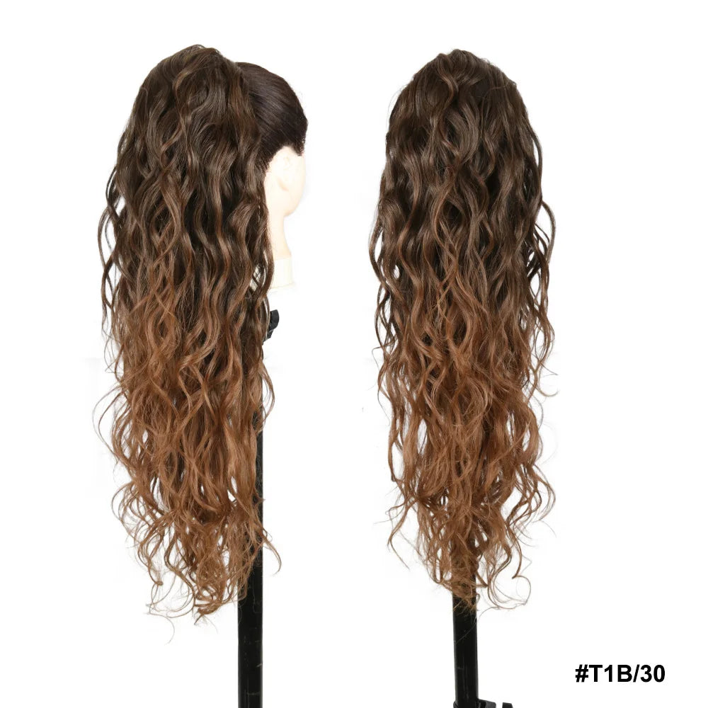Kanekalon Drawstring Ponytails Synthetic Hair Extensions