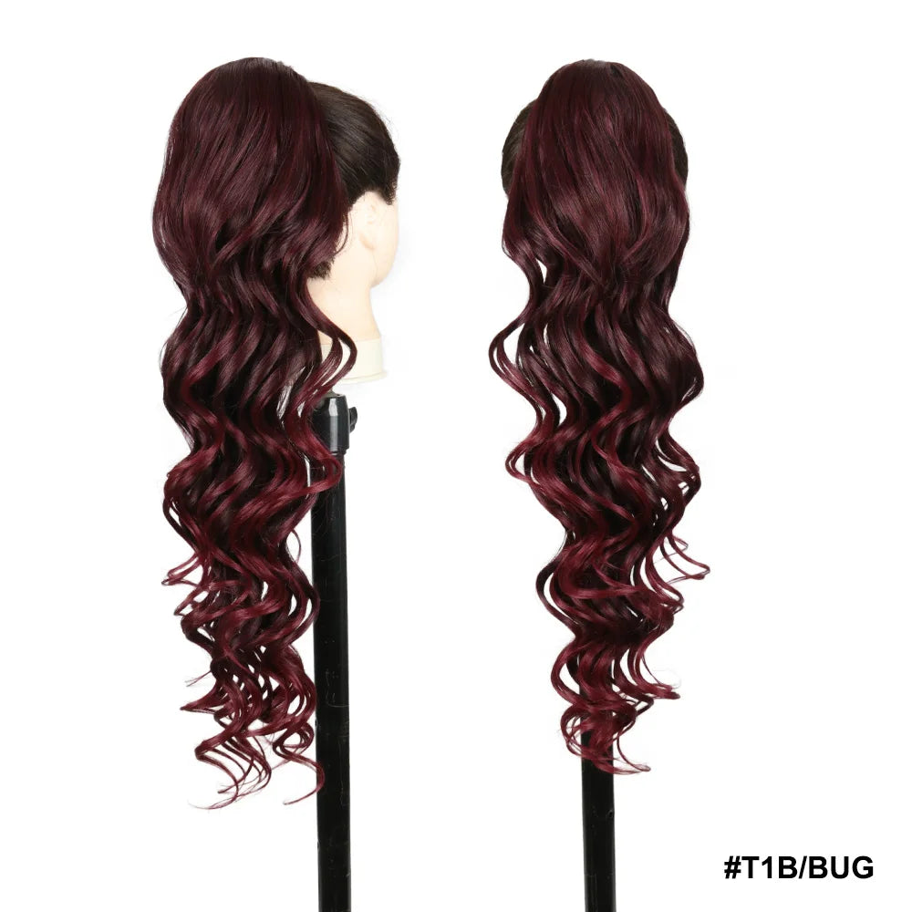 Kanekalon Drawstring Ponytails Synthetic Hair Extensions