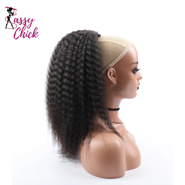 Kinky Curly Ponytail Elastic Synthetic Hair Extension Sassy Chick Logo