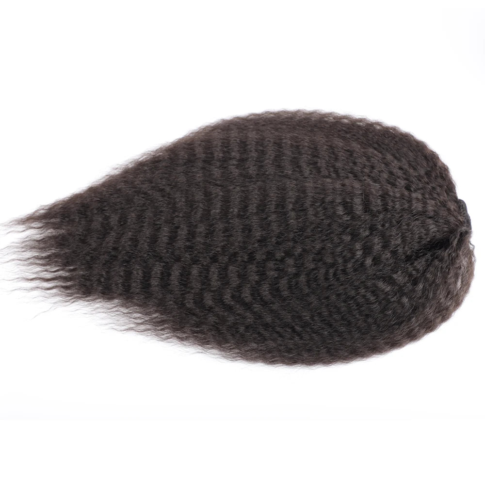 Black Kinky Curly Ponytail Elastic Synthetic Hair Extension