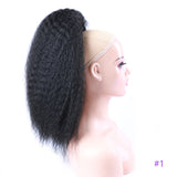 Black Kinky Curly Ponytail Elastic Synthetic Hair Extension