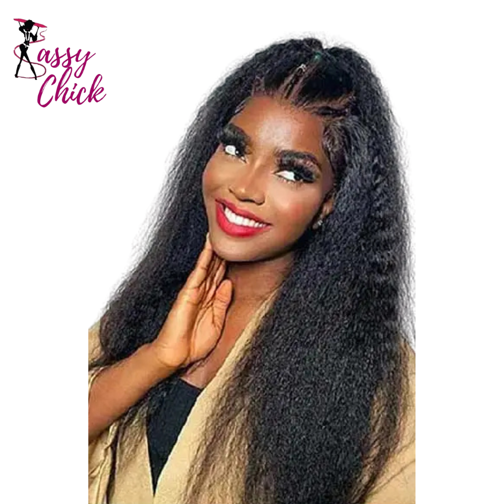Kinky Straight 360 Full HD Lace Glueless Human Hair Wig Sassy Chick Logo