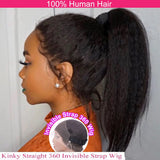 Kinky Straight 360 Full HD Lace Glueless Human Hair Wig