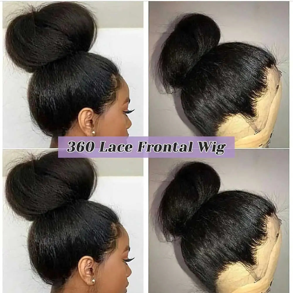 Kinky Straight 360 Full HD Lace Glueless Human Hair Wig