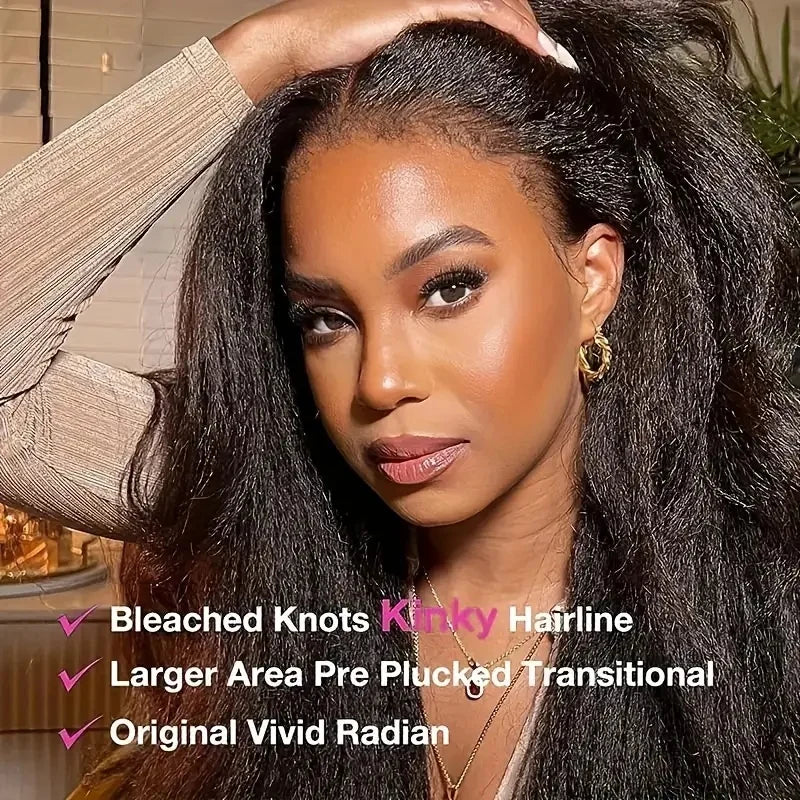 Kinky Straight 360 Lace Front Wig Human Hair