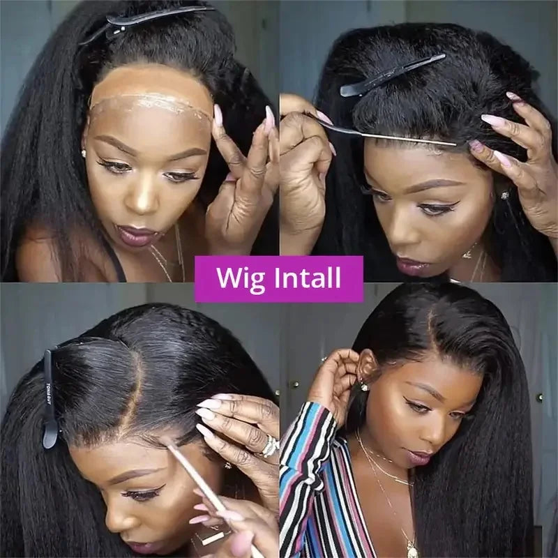 Kinky Straight 360 Lace Front Wig Human Hair