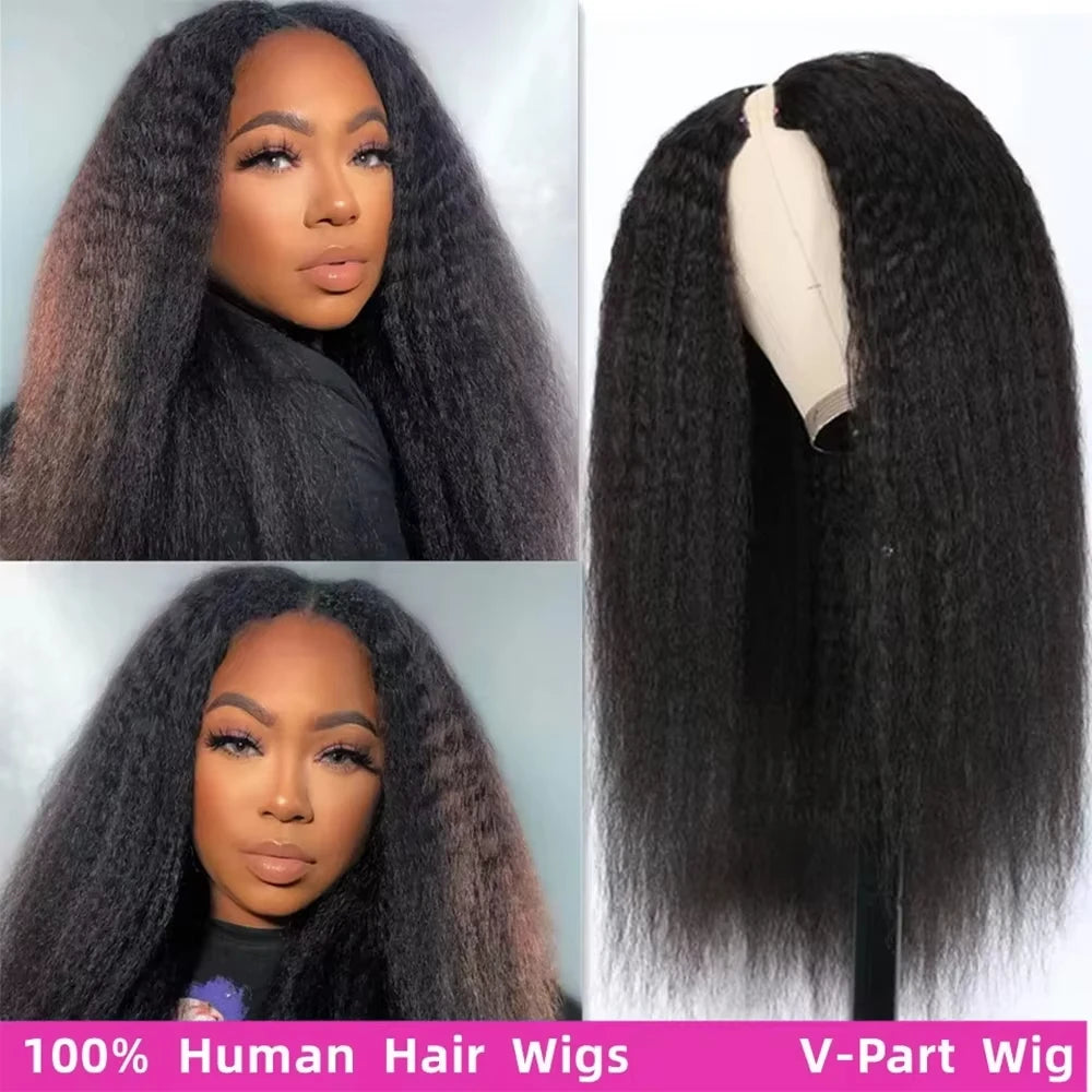 Kinky Straight 360 Lace Front Wig Human Hair
