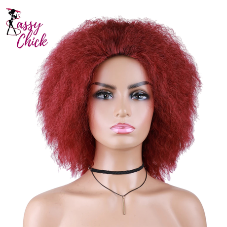 Kinky Straight 6Inch Short Synthetic Wigs Sassy Chick Logo