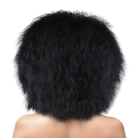 Black Kinky Straight 6Inch Short Synthetic Wigs