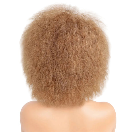 Blonde Kinky Straight 6Inch Short Synthetic Wigs