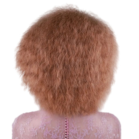 Brown Kinky Straight 6Inch Short Synthetic Wigs