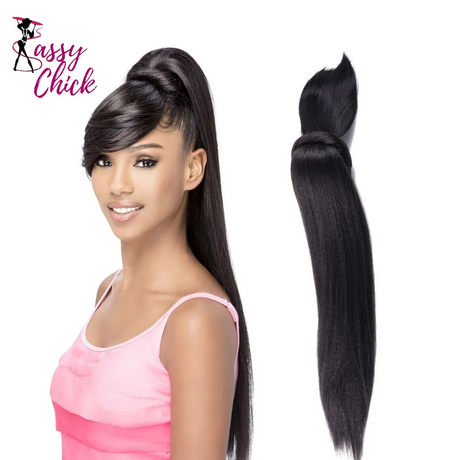Kinky Straight Ponytail Hair Extension Sassy Chick Logo