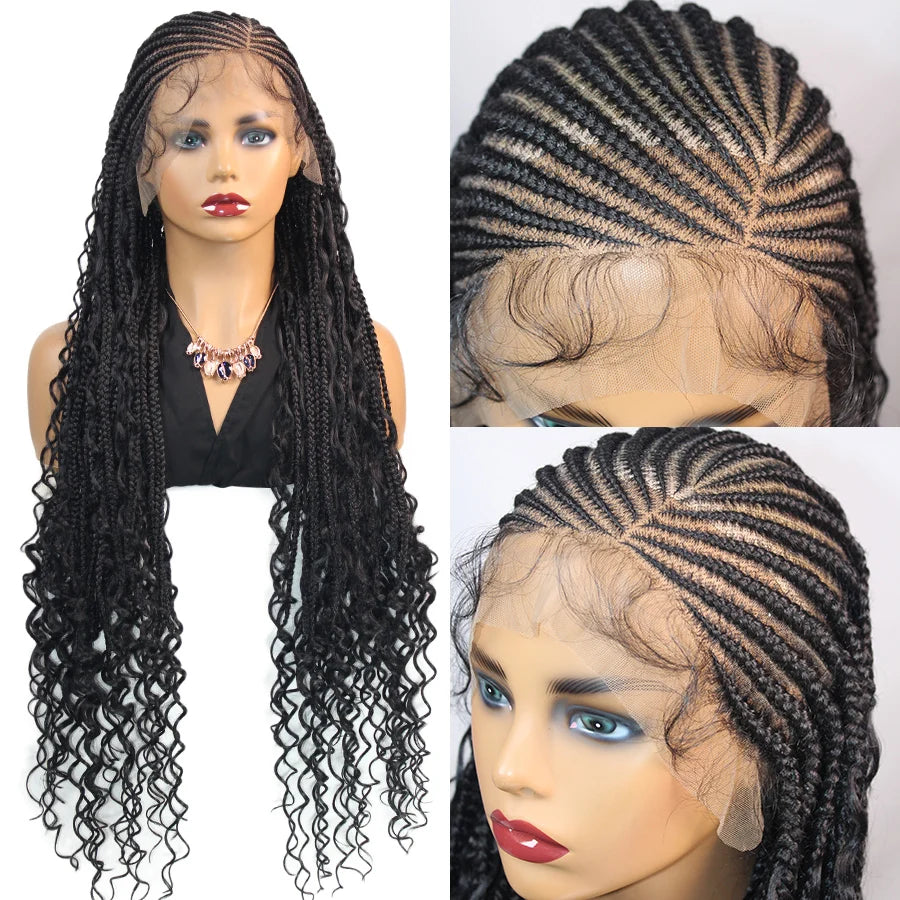 Knotless Box Braided Wig 36 inches black