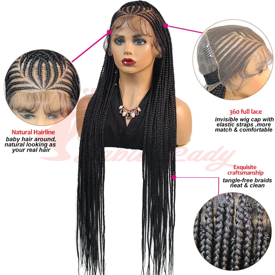 Knotless Box Braided Wig 36 inches cap