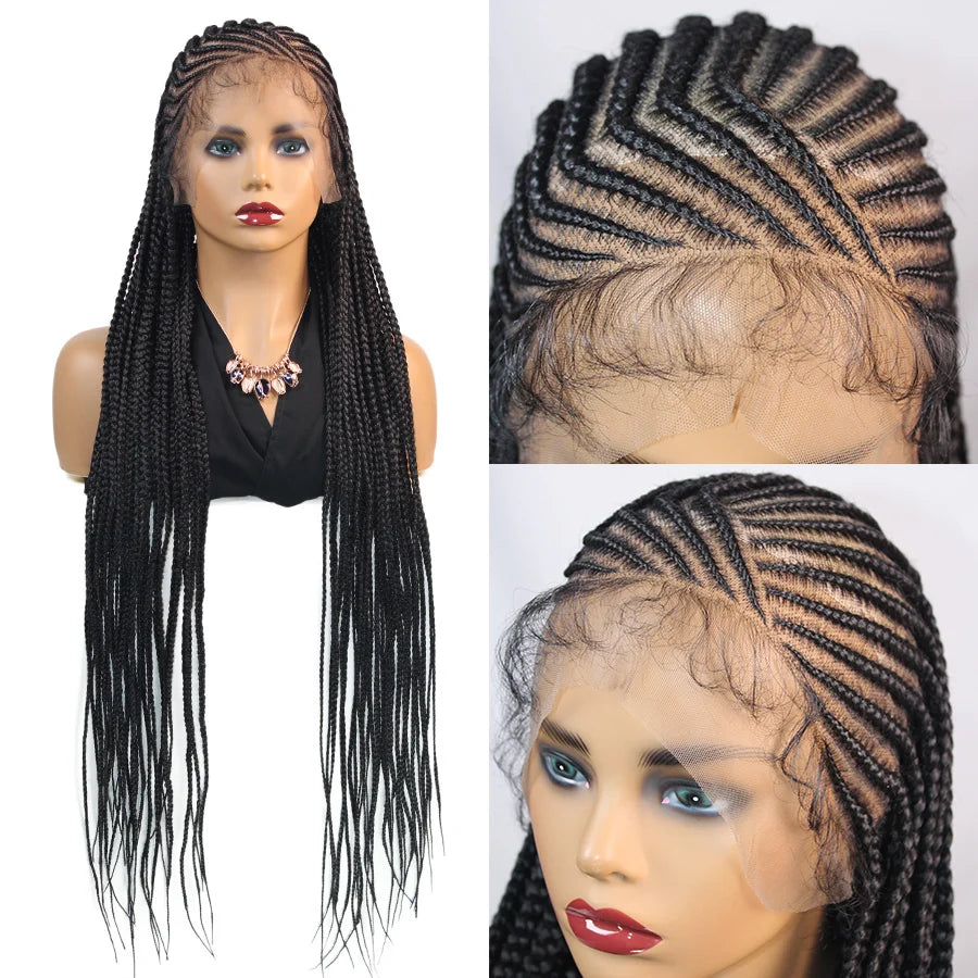 Knotless Box Braided Wig 36 inches black